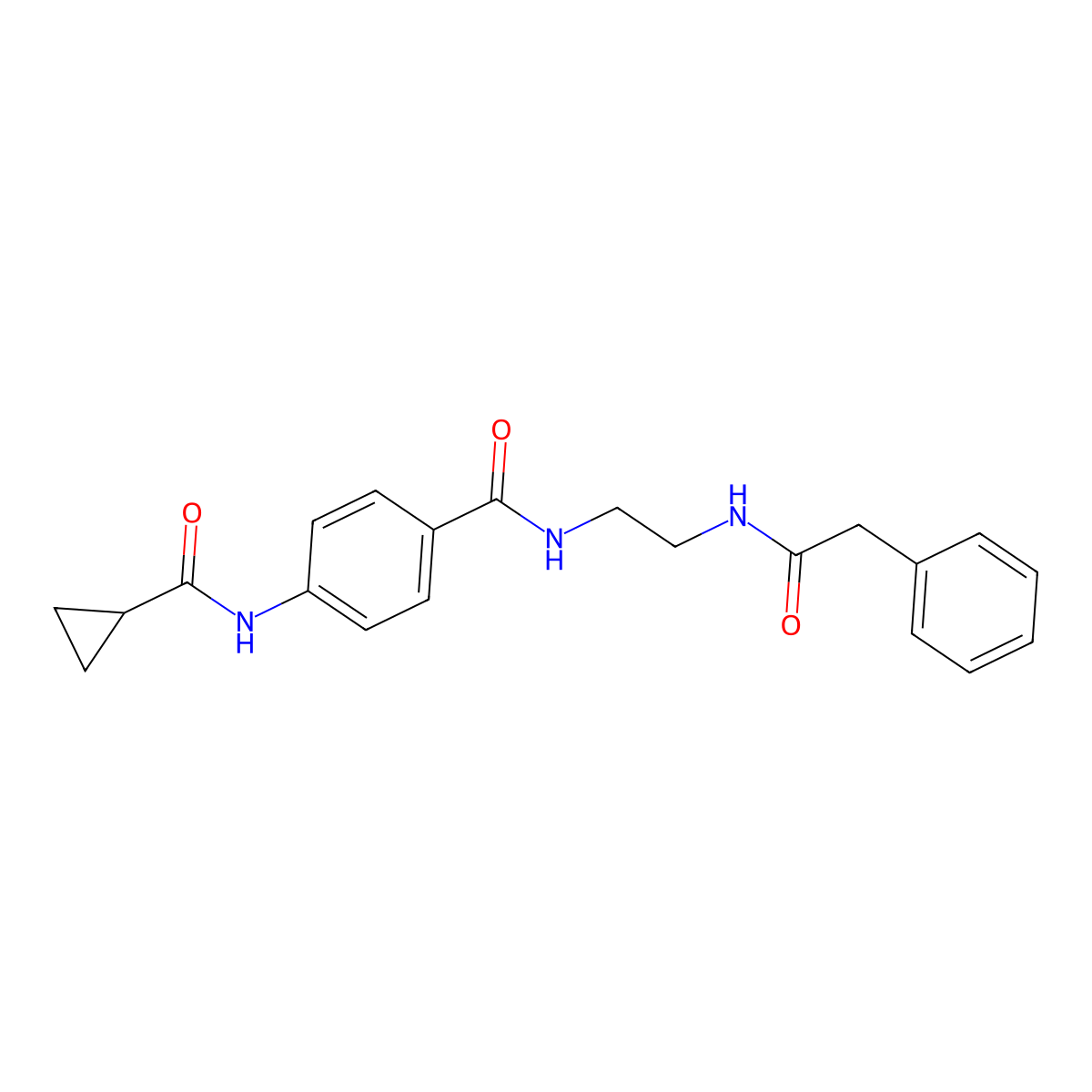 N-(4-{[2-(2-phenylacetamido)ethyl]carbamoyl}phenyl)cyclopropanecarboxamide molecular structure, CAS 1040673-24-2
