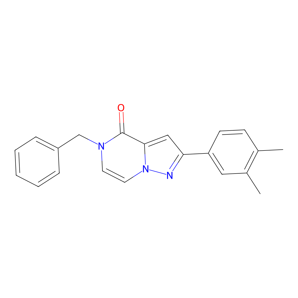 5-benzyl-2-(3,4-dimethylphenyl)-4H,5H-pyrazolo[1,5-a]pyrazin-4-one molecular structure, CAS 1040673-42-4