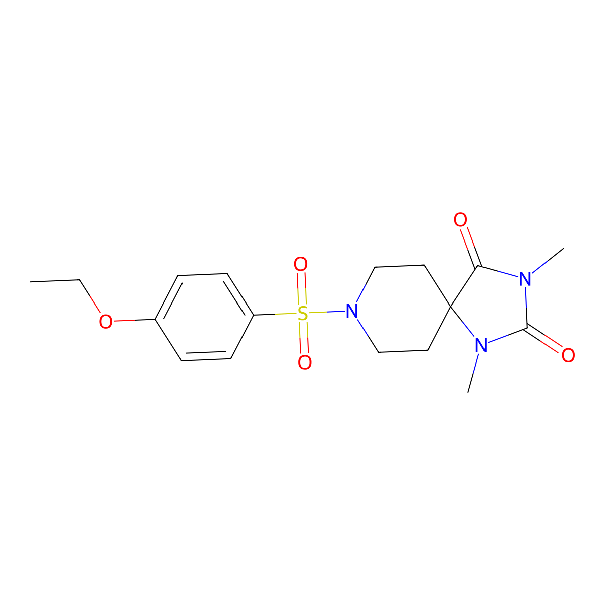 8-(4-Ethoxybenzenesulfonyl)-1,3-dimethyl-1,3,8-triazaspiro[4.5]decane-2,4-dione molecular structure, CAS 1040673-43-5