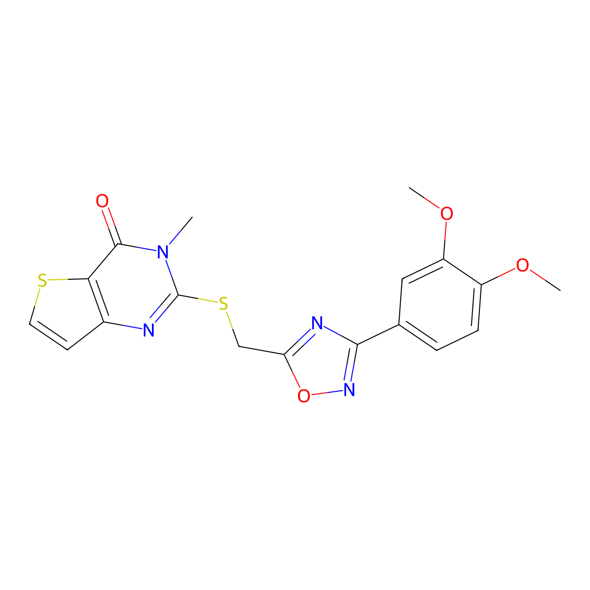 2-({[3-(3,4-dimethoxyphenyl)-1,2,4-oxadiazol-5-yl]methyl}sulfanyl)-3-methyl-3H,4H-thieno[3,2-d]pyrimidin-4-one molecular structure, CAS 1040673-44-6