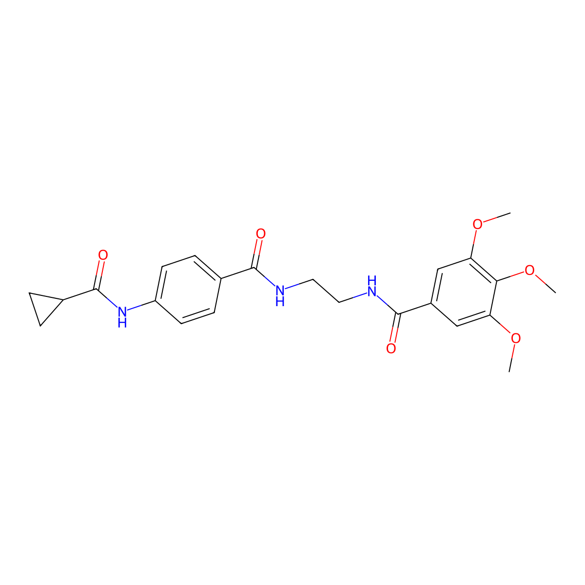 4-cyclopropaneamido-N-{2-[(3,4,5-trimethoxyphenyl)formamido]ethyl}benzamide molecular structure, CAS 1040673-49-1