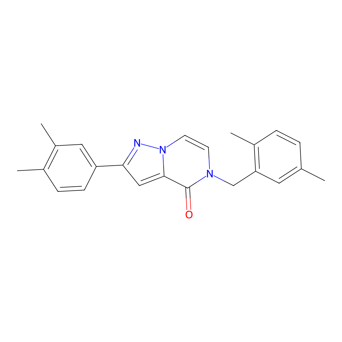 2-(3,4-dimethylphenyl)-5-[(2,5-dimethylphenyl)methyl]-4H,5H-pyrazolo[1,5-a]pyrazin-4-one molecular structure, CAS 1040673-50-4