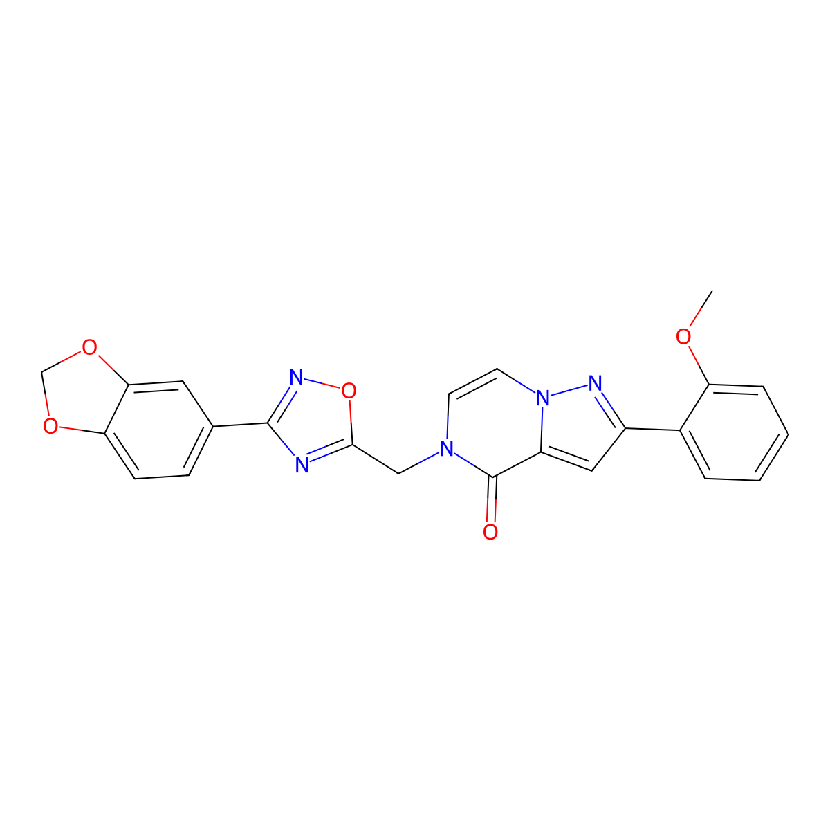 5-{[3-(2H-1,3-benzodioxol-5-yl)-1,2,4-oxadiazol-5-yl]methyl}-2-(2-methoxyphenyl)-4H,5H-pyrazolo[1,5-a]pyrazin-4-one molecular structure, CAS 1040673-54-8
