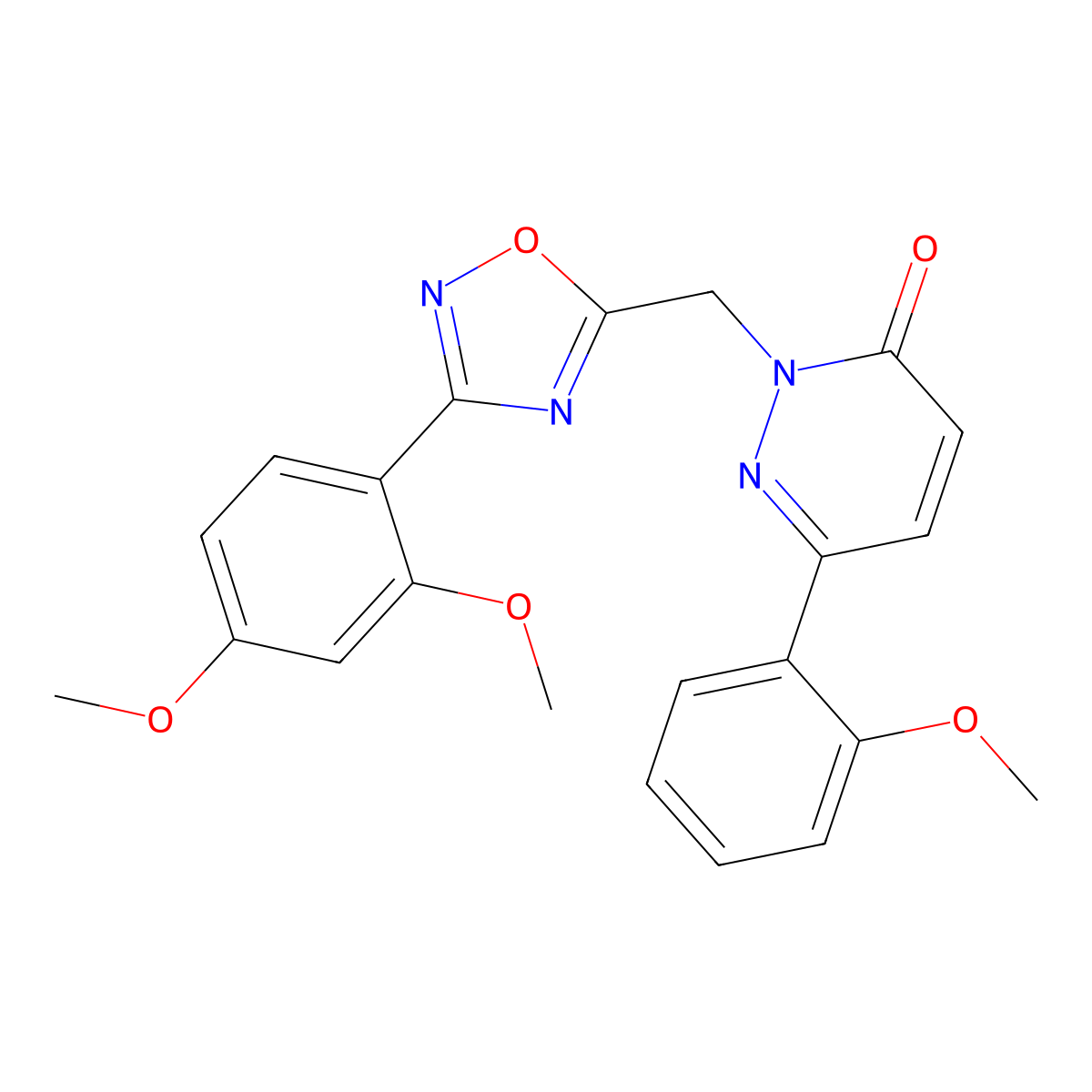 2-((3-(2,4-dimethoxyphenyl)-1,2,4-oxadiazol-5-yl)methyl)-6-(2-methoxyphenyl)pyridazin-3(2H)-one molecular structure, CAS 1040673-56-0