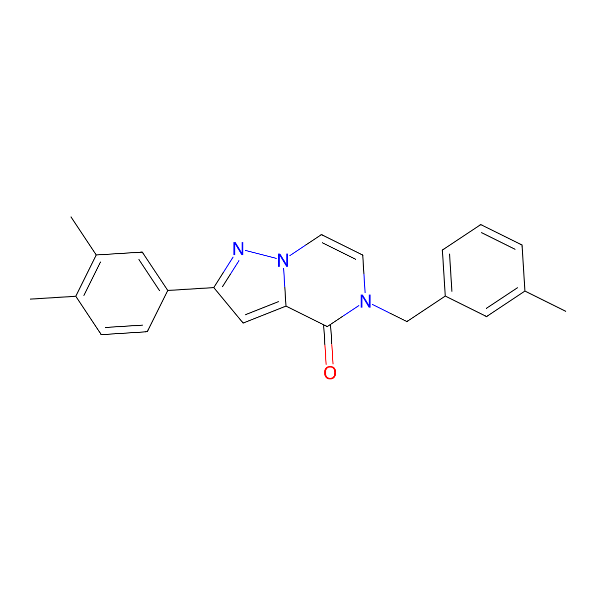2-(3,4-dimethylphenyl)-5-[(3-methylphenyl)methyl]-4H,5H-pyrazolo[1,5-a]pyrazin-4-one molecular structure, CAS 1040673-58-2