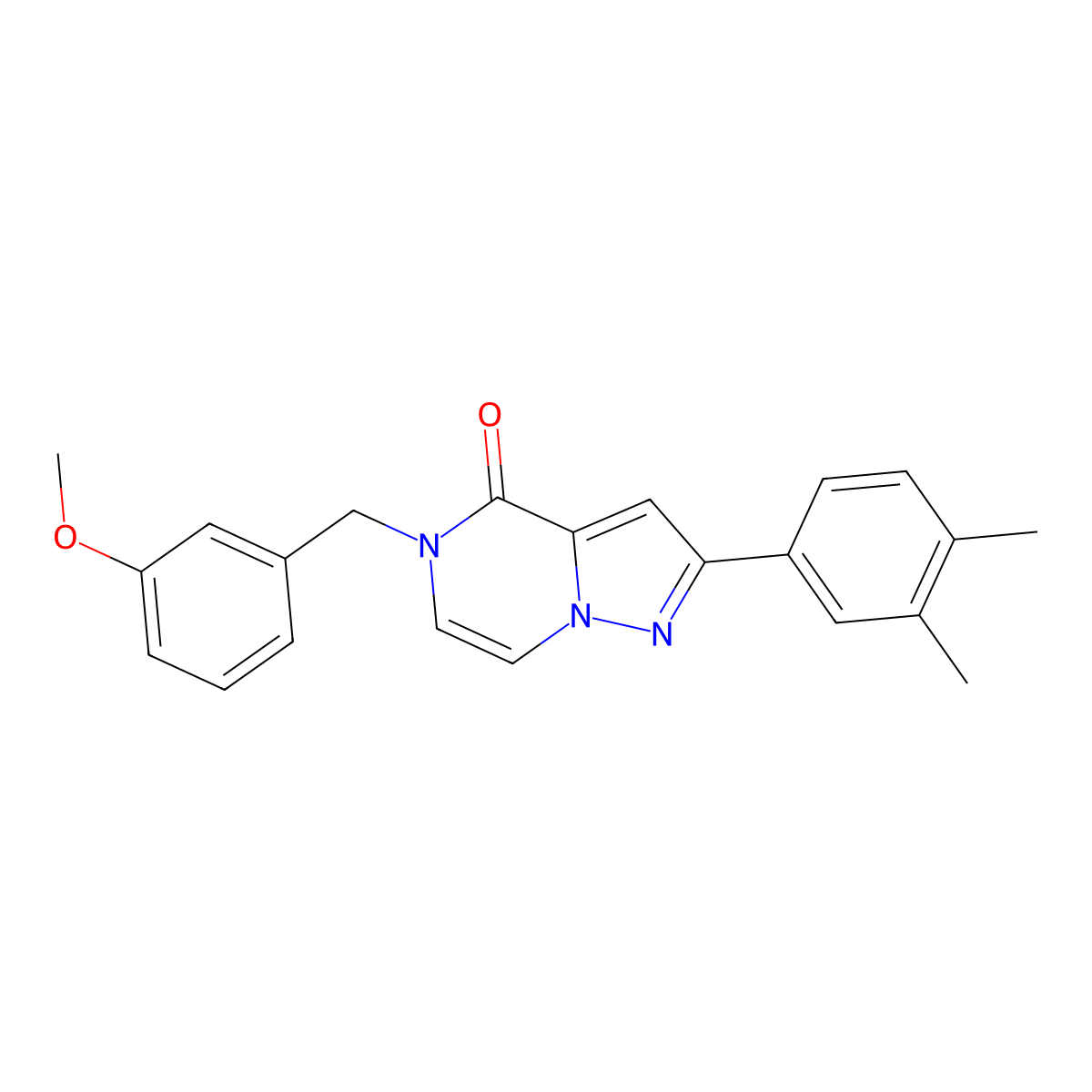 2-(3,4-dimethylphenyl)-5-(3-methoxybenzyl)pyrazolo[1,5-a]pyrazin-4(5H)-one molecular structure, CAS 1040673-66-2
