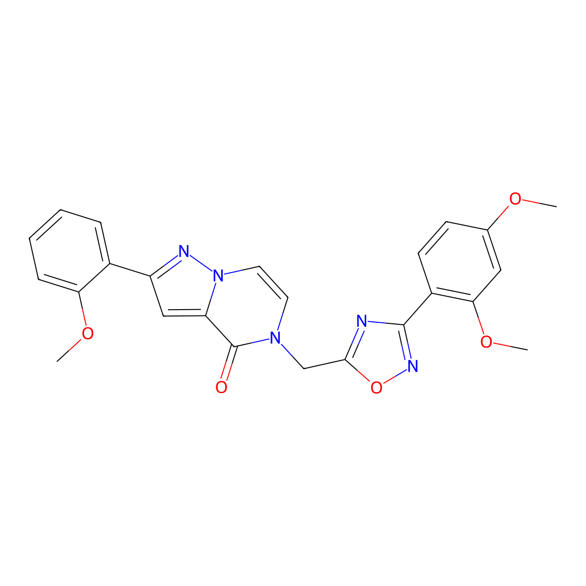5-{[3-(2,4-dimethoxyphenyl)-1,2,4-oxadiazol-5-yl]methyl}-2-(2-methoxyphenyl)-4H,5H-pyrazolo[1,5-a]pyrazin-4-one molecular structure, CAS 1040673-78-6