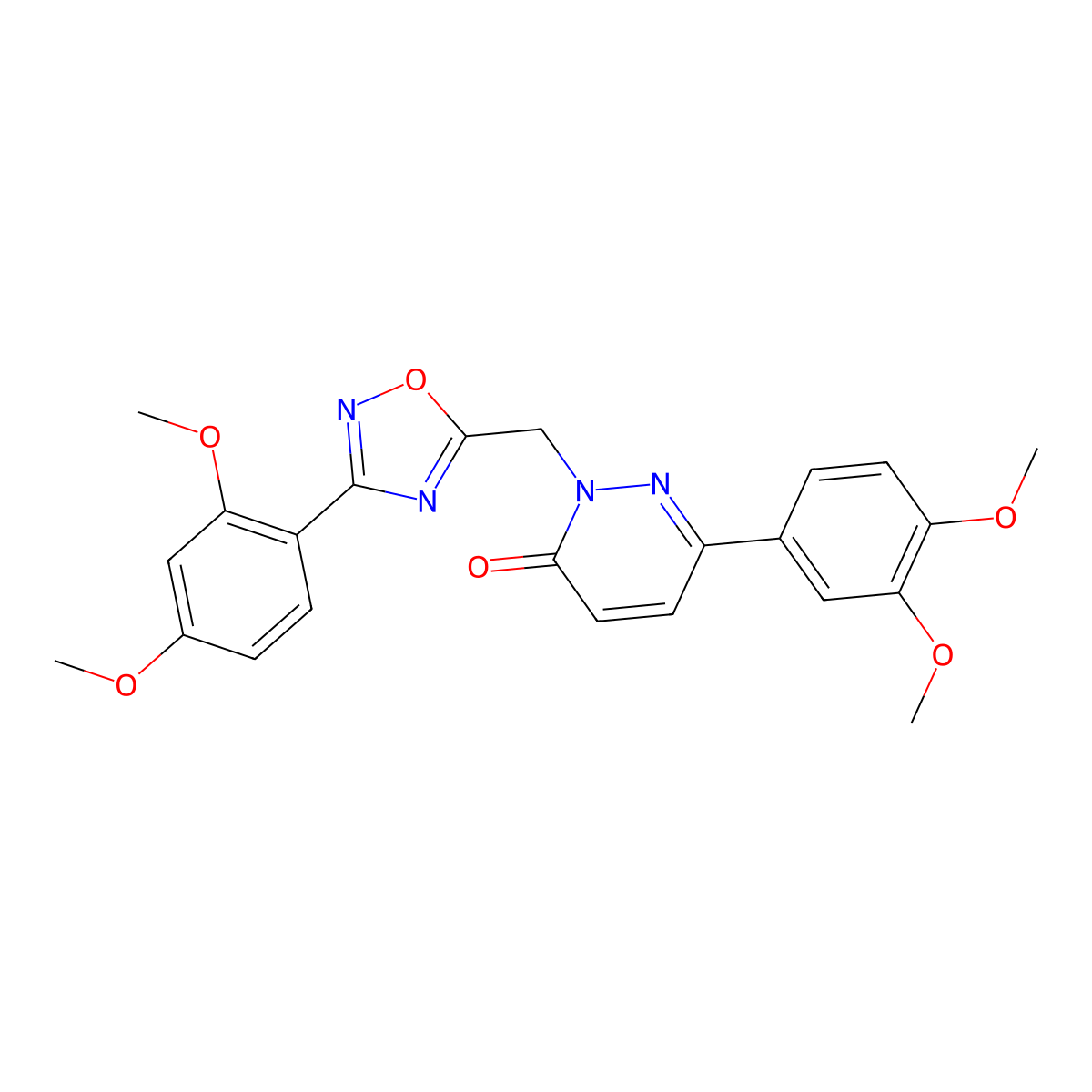 6-(3,4-Dimethoxyphenyl)-2-{[3-(2,4-dimethoxyphenyl)-1,2,4-oxadiazol-5-yl]methyl}-2,3-dihydropyridazin-3-one molecular structure, CAS 1040673-79-7