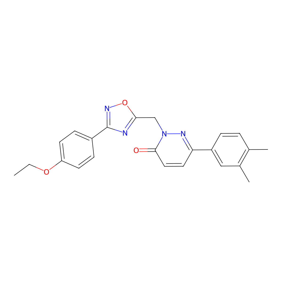 6-(3,4-dimethylphenyl)-2-((3-(4-ethoxyphenyl)-1,2,4-oxadiazol-5-yl)methyl)pyridazin-3(2H)-one molecular structure, CAS 1040673-95-7