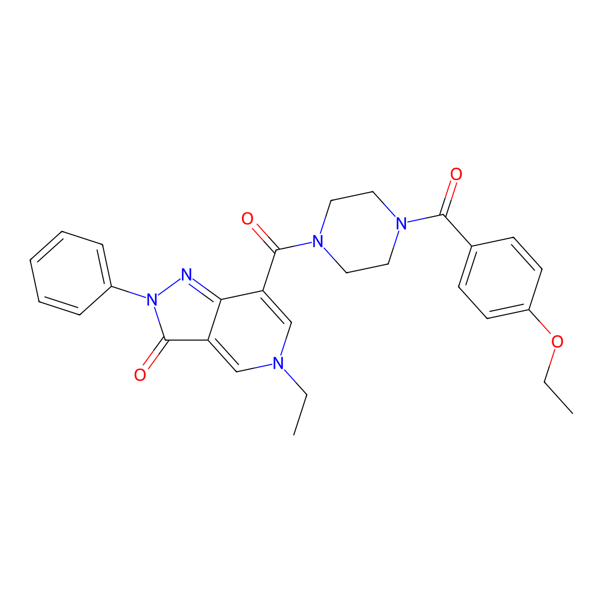 7-(4-(4-ethoxybenzoyl)piperazine-1-carbonyl)-5-ethyl-2-phenyl-2H-pyrazolo[4,3-c]pyridin-3(5H)-one molecular structure, CAS 1040674-04-1