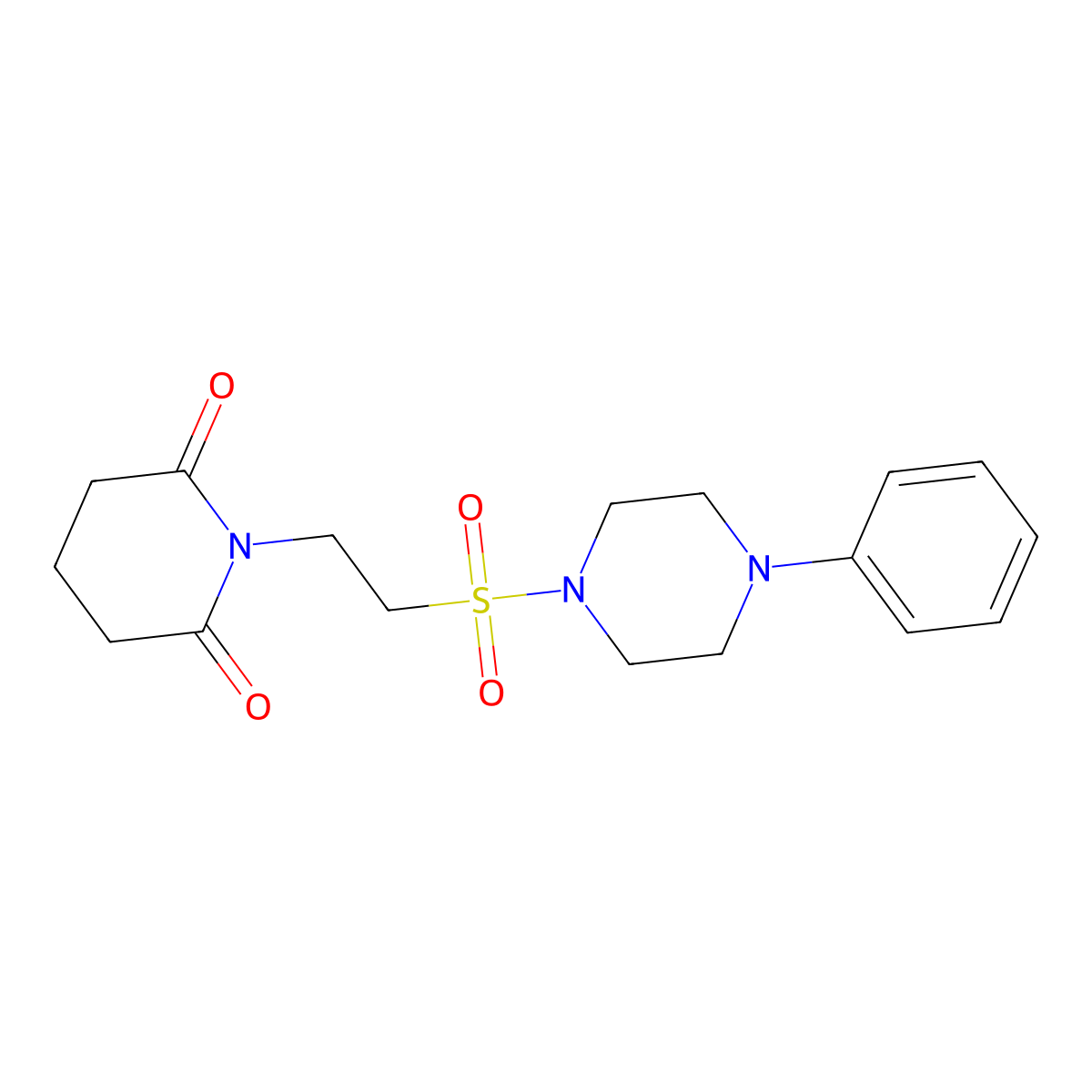1-{2-[(4-Phenylpiperazin-1-yl)sulfonyl]ethyl}piperidine-2,6-dione molecular structure, CAS 1040674-39-2