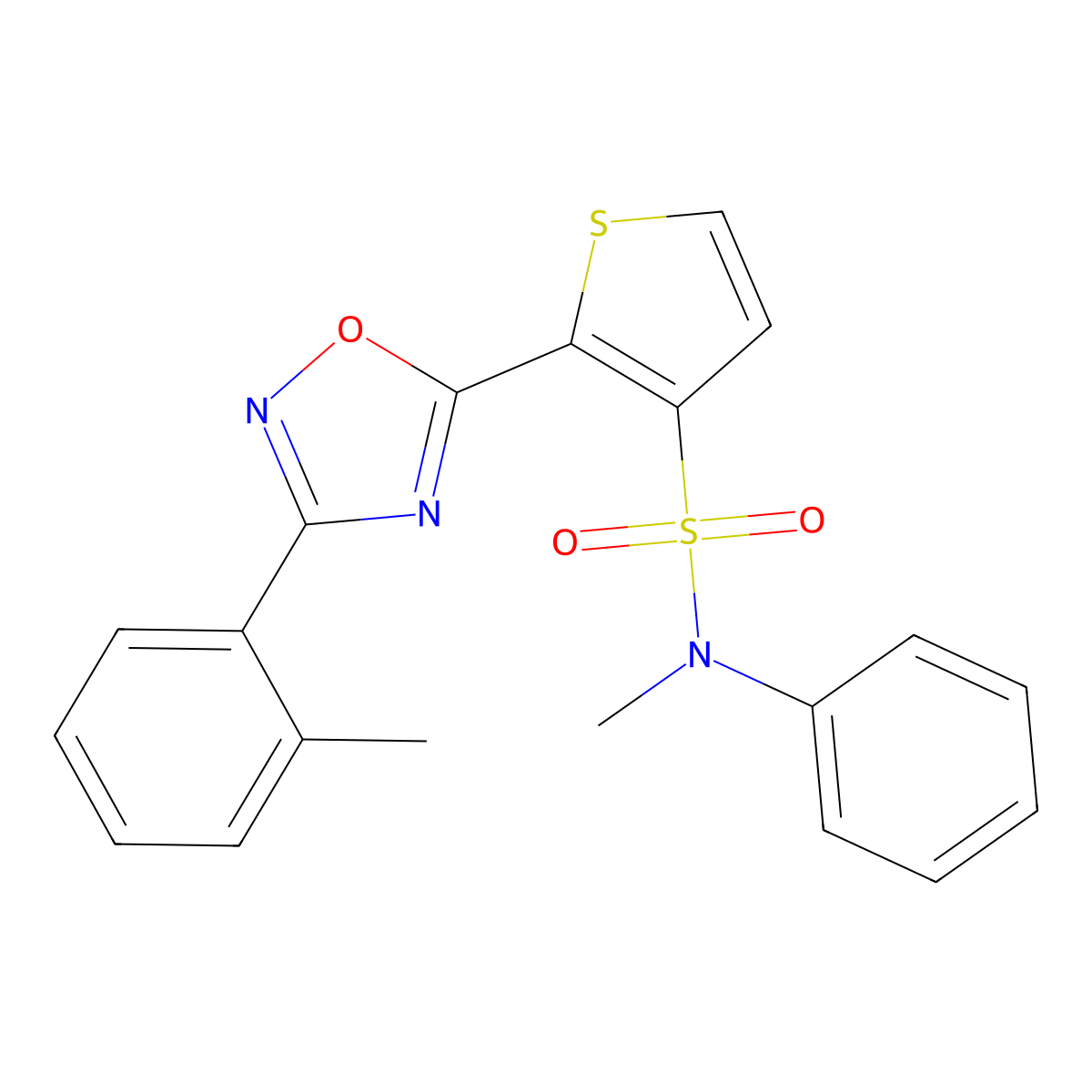 N-methyl-2-[3-(2-methylphenyl)-1,2,4-oxadiazol-5-yl]-N-phenylthiophene-3-sulfonamide molecular structure, CAS 1040674-51-8
