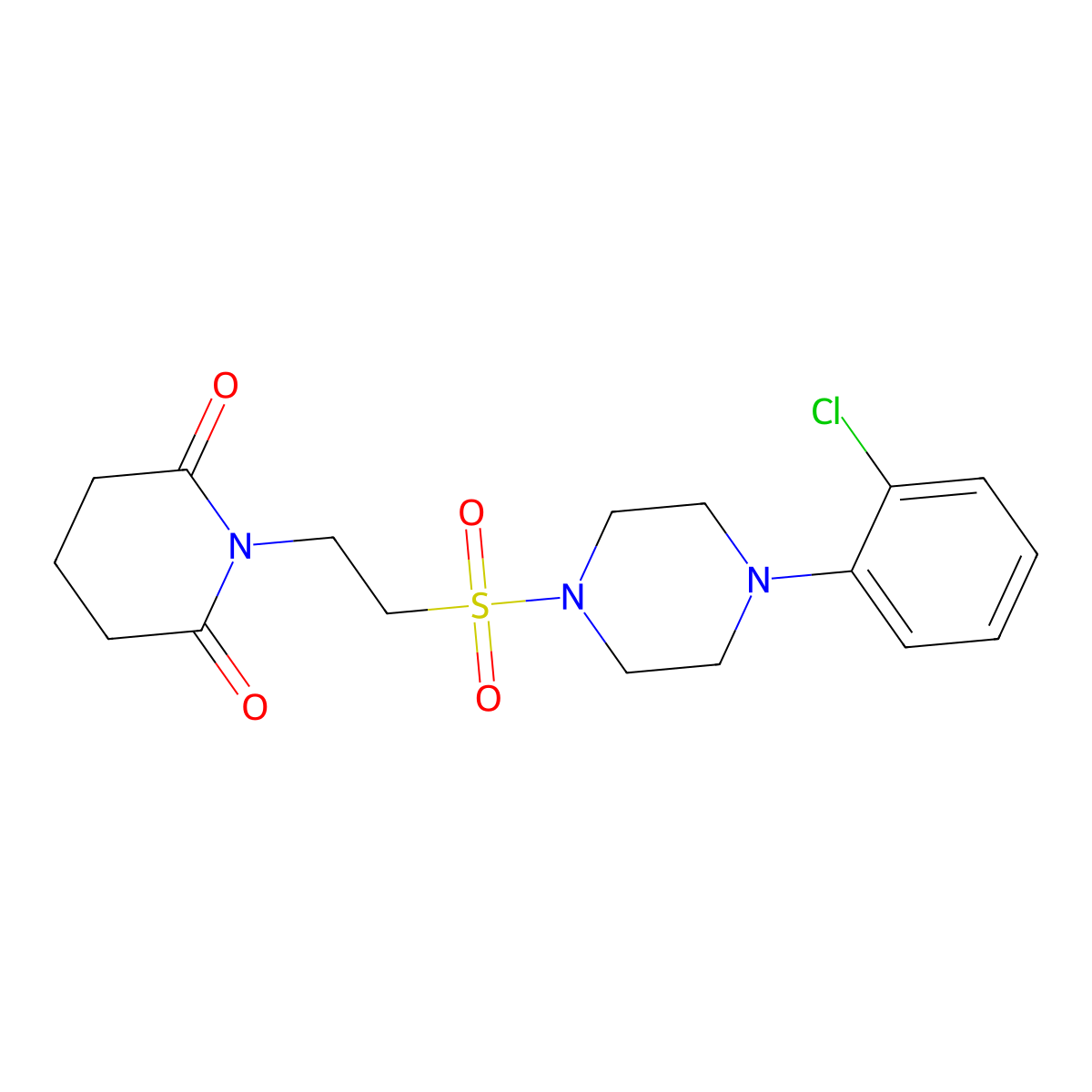 1-(2-{[4-(2-Chlorophenyl)piperazin-1-yl]sulfonyl}ethyl)piperidine-2,6-dione molecular structure, CAS 1040674-55-2