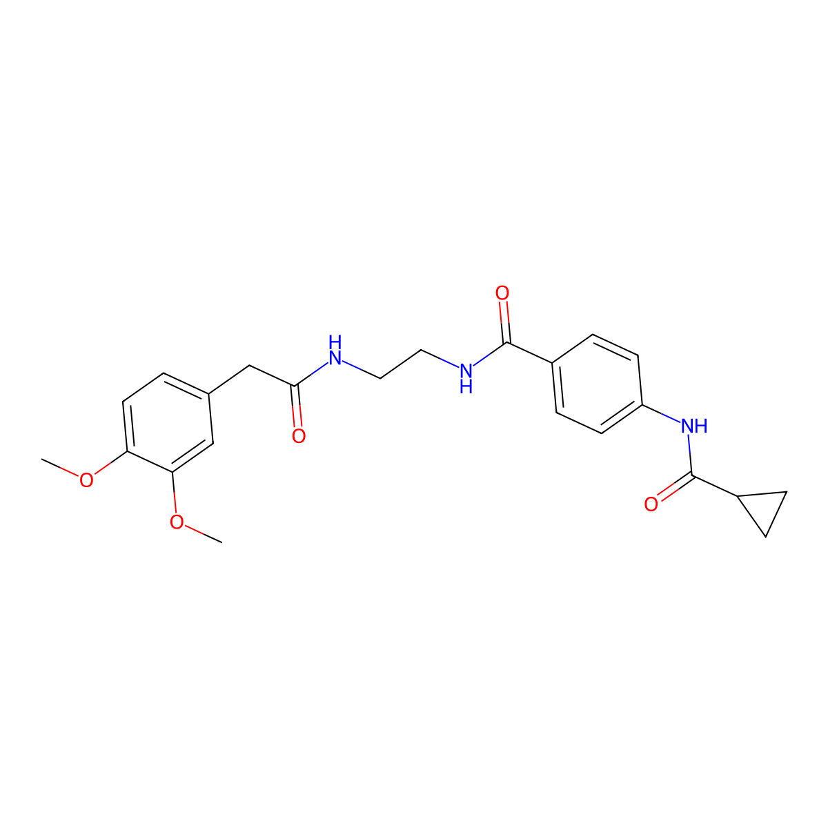 N-[4-({2-[2-(3,4-dimethoxyphenyl)acetamido]ethyl}carbamoyl)phenyl]cyclopropanecarboxamide molecular structure, CAS 1040674-61-0
