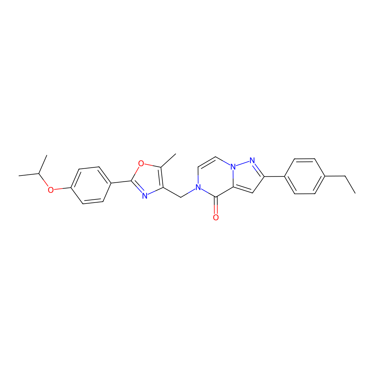 2-(4-ethylphenyl)-5-({5-methyl-2-[4-(propan-2-yloxy)phenyl]-1,3-oxazol-4-yl}methyl)-4H,5H-pyrazolo[1,5-a]pyrazin-4-one molecular structure, CAS 1040674-62-1