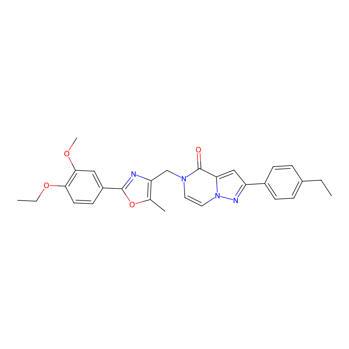 5-{[2-(4-ethoxy-3-methoxyphenyl)-5-methyl-1,3-oxazol-4-yl]methyl}-2-(4-ethylphenyl)-4H,5H-pyrazolo[1,5-a]pyrazin-4-one molecular structure, CAS 1040674-78-9