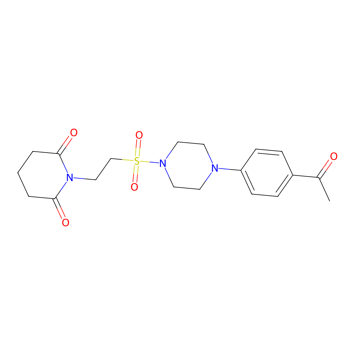 1-(2-{[4-(4-Acetylphenyl)piperazin-1-yl]sulfonyl}ethyl)piperidine-2,6-dione molecular structure, CAS 1040674-86-9