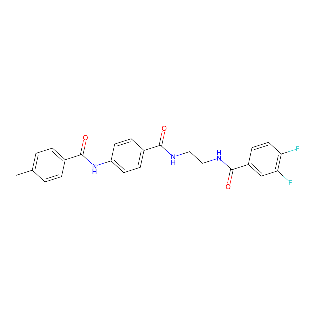N-[4-({2-[(3,4-difluorophenyl)formamido]ethyl}carbamoyl)phenyl]-4-methylbenzamide molecular structure, CAS 1040674-99-4
