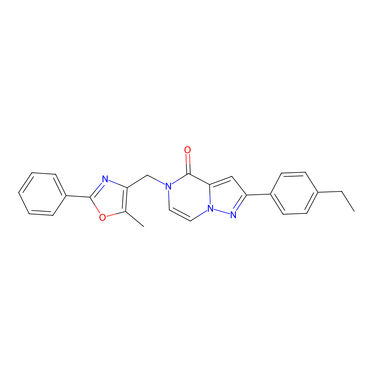 2-(4-ethylphenyl)-5-[(5-methyl-2-phenyl-1,3-oxazol-4-yl)methyl]-4H,5H-pyrazolo[1,5-a]pyrazin-4-one molecular structure, CAS 1040675-05-5