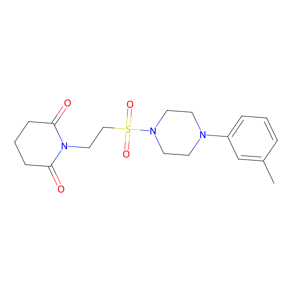 1-(2-{[4-(3-Methylphenyl)piperazin-1-yl]sulfonyl}ethyl)piperidine-2,6-dione molecular structure, CAS 1040675-07-7