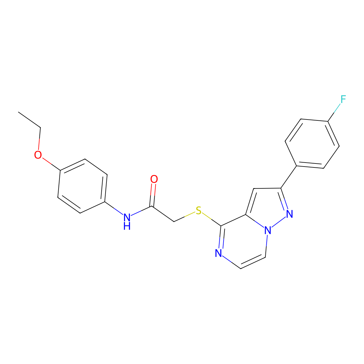N-(4-ethoxyphenyl)-2-{[2-(4-fluorophenyl)pyrazolo[1,5-a]pyrazin-4-yl]sulfanyl}acetamide molecular structure, CAS 1040675-09-9