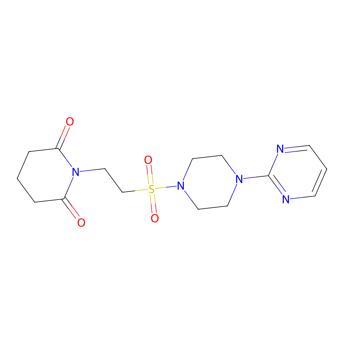 1-(2-{[4-(Pyrimidin-2-yl)piperazin-1-yl]sulfonyl}ethyl)piperidine-2,6-dione molecular structure, CAS 1040675-21-5