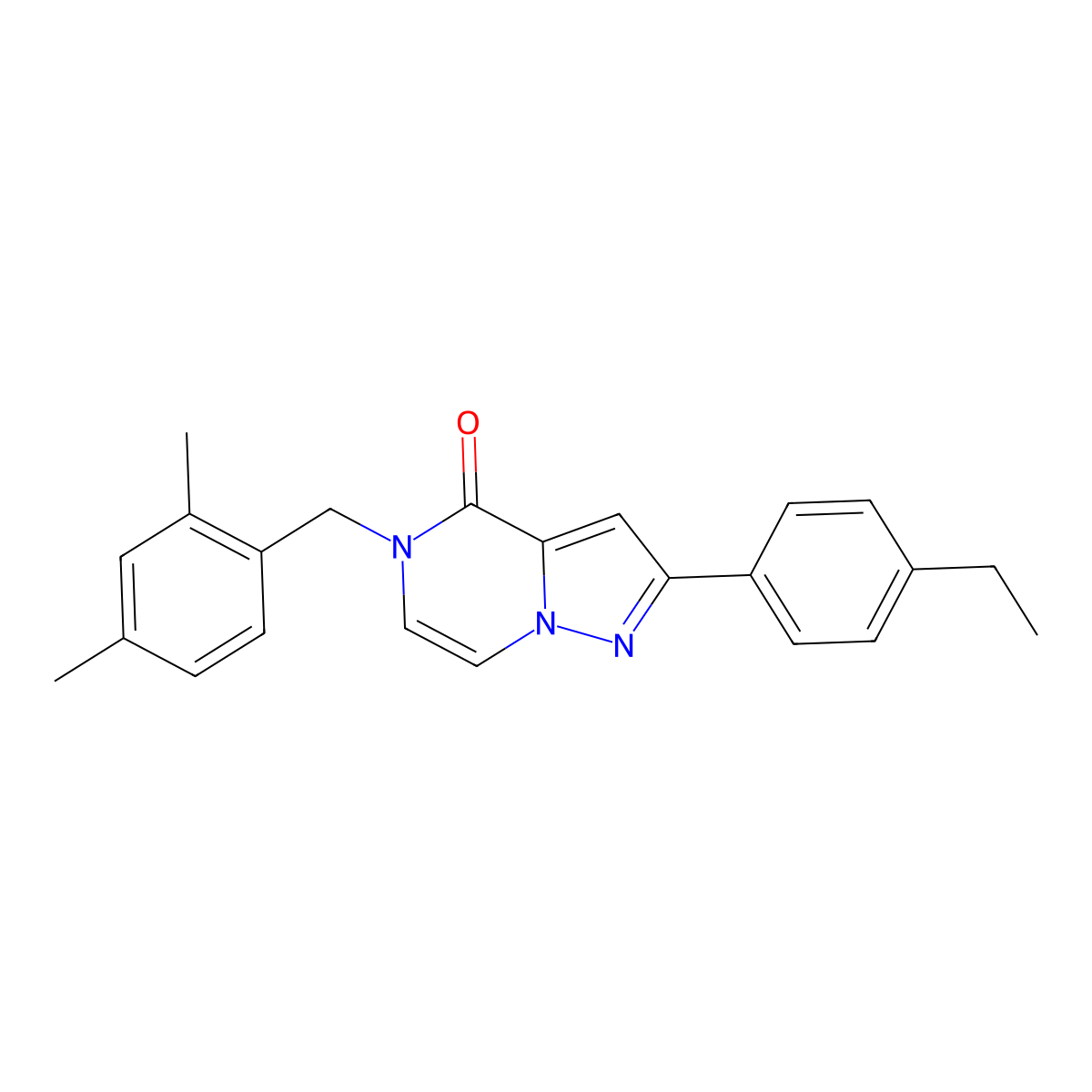 5-[(2,4-dimethylphenyl)methyl]-2-(4-ethylphenyl)-4H,5H-pyrazolo[1,5-a]pyrazin-4-one molecular structure, CAS 1040675-27-1