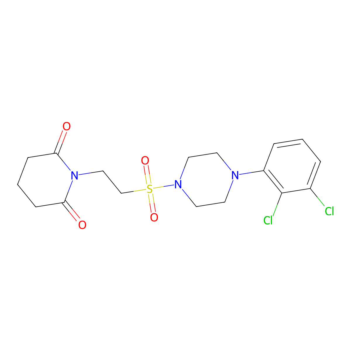 1-(2-{[4-(2,3-Dichlorophenyl)piperazin-1-yl]sulfonyl}ethyl)piperidine-2,6-dione molecular structure, CAS 1040675-35-1