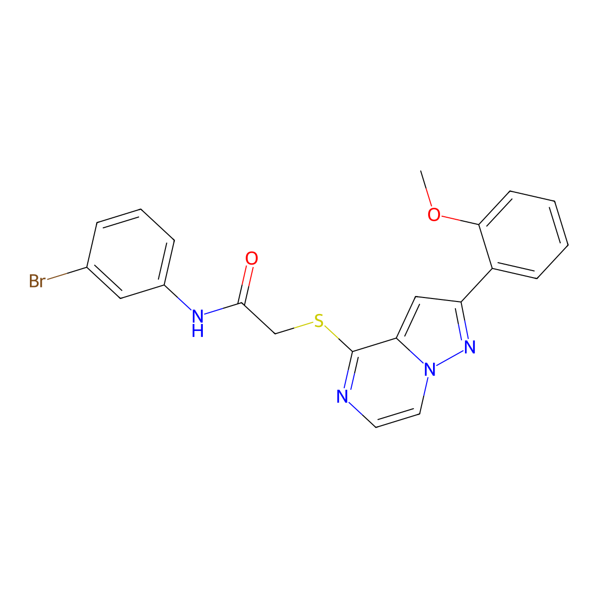 N-(3-bromophenyl)-2-{[2-(2-methoxyphenyl)pyrazolo[1,5-a]pyrazin-4-yl]sulfanyl}acetamide molecular structure, CAS 1040675-45-3