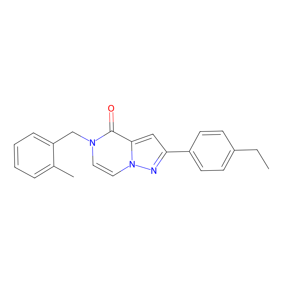2-(4-ethylphenyl)-5-[(2-methylphenyl)methyl]-4H,5H-pyrazolo[1,5-a]pyrazin-4-one molecular structure, CAS 1040675-47-5