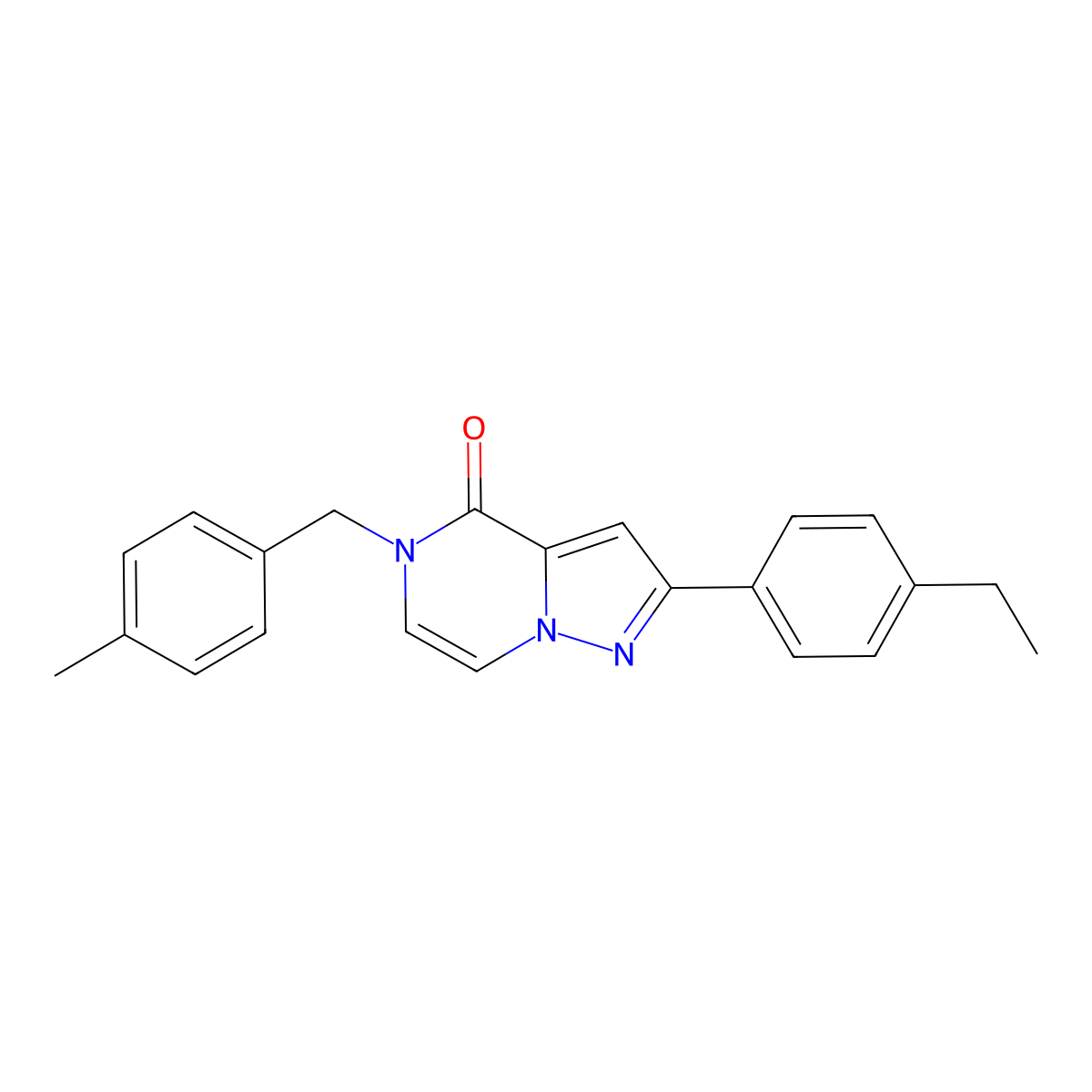 2-(4-ethylphenyl)-5-[(4-methylphenyl)methyl]-4H,5H-pyrazolo[1,5-a]pyrazin-4-one molecular structure, CAS 1040675-54-4