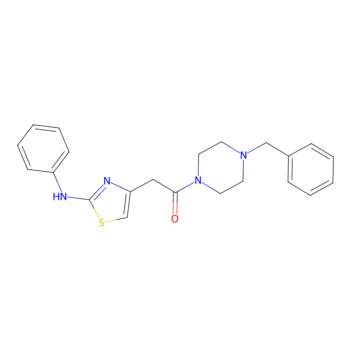 1-(4-Benzylpiperazin-1-yl)-2-[2-(phenylamino)-1,3-thiazol-4-yl]ethan-1-one molecular structure, CAS 1040675-69-1