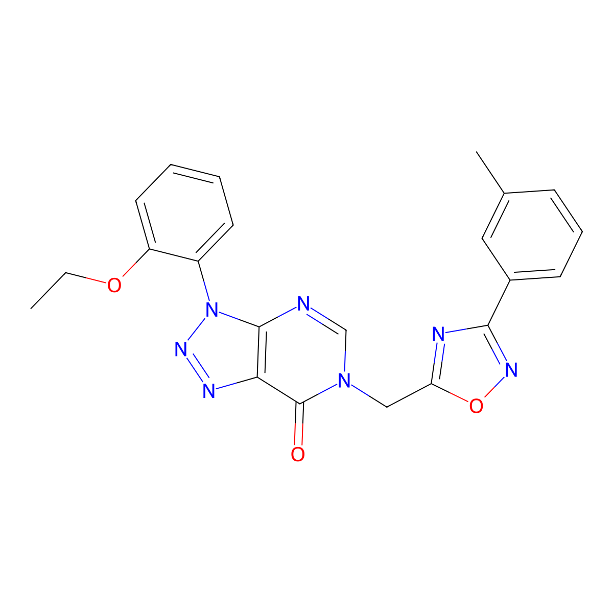 3-(2-ethoxyphenyl)-6-{[3-(3-methylphenyl)-1,2,4-oxadiazol-5-yl]methyl}-3H,6H,7H-[1,2,3]triazolo[4,5-d]pyrimidin-7-one molecular structure, CAS 1040675-70-4