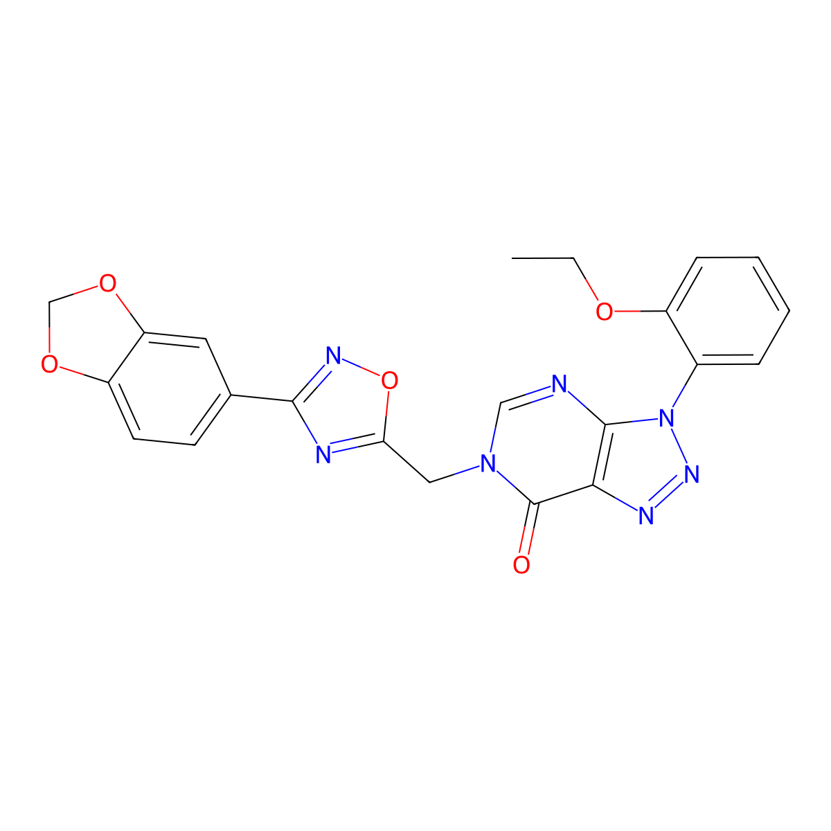 6-{[3-(2H-1,3-benzodioxol-5-yl)-1,2,4-oxadiazol-5-yl]methyl}-3-(2-ethoxyphenyl)-3H,6H,7H-[1,2,3]triazolo[4,5-d]pyrimidin-7-one molecular structure, CAS 1040675-77-1