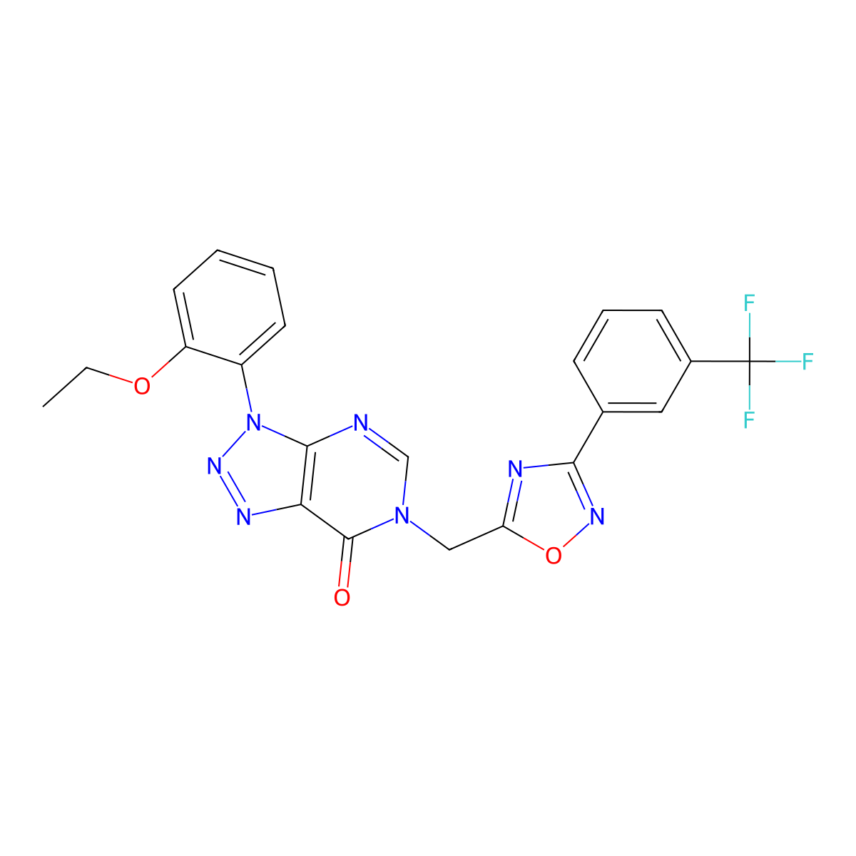 3-(2-ethoxyphenyl)-6-({3-[3-(trifluoromethyl)phenyl]-1,2,4-oxadiazol-5-yl}methyl)-3H,6H,7H-[1,2,3]triazolo[4,5-d]pyrimidin-7-one molecular structure, CAS 1040675-84-0