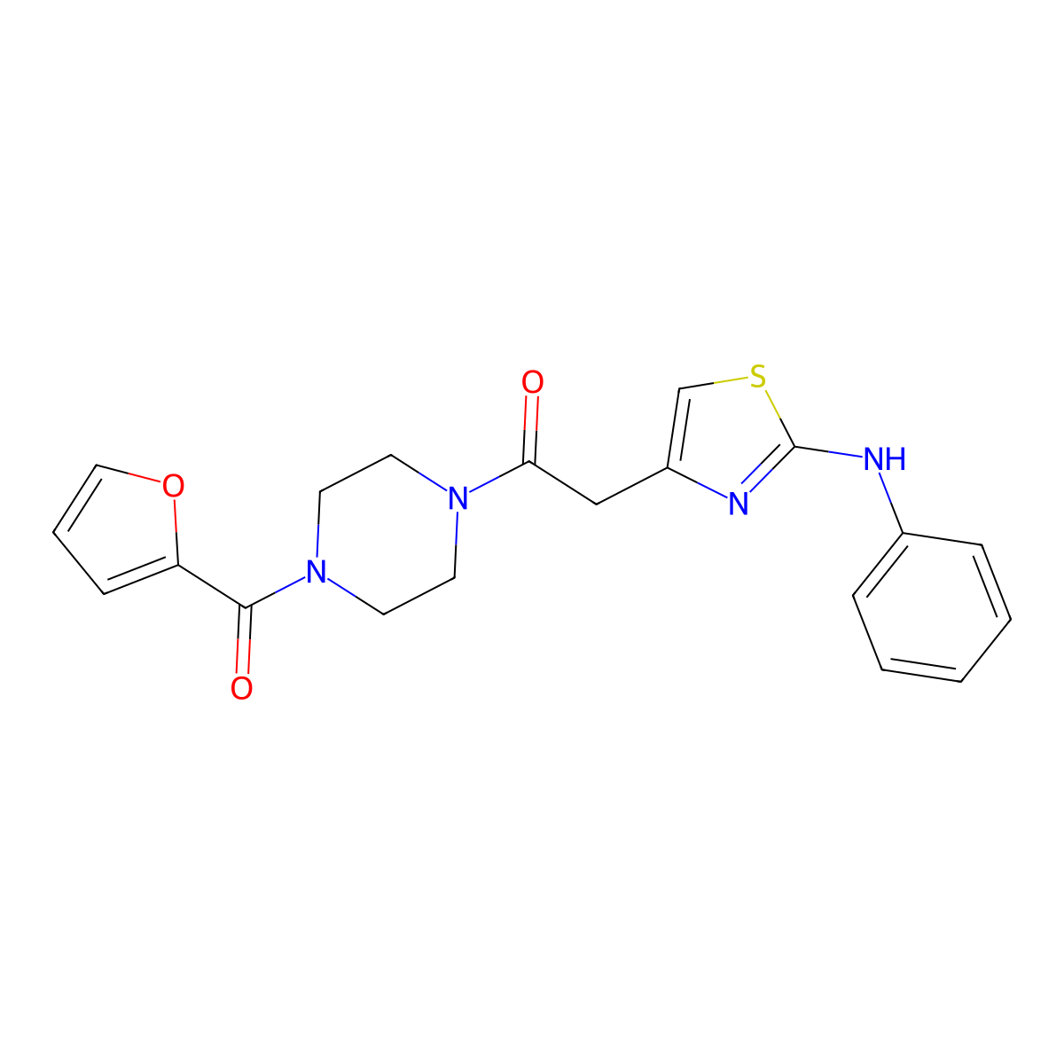 1-[4-(Furan-2-carbonyl)piperazin-1-yl]-2-[2-(phenylamino)-1,3-thiazol-4-yl]ethan-1-one molecular structure, CAS 1040675-97-5
