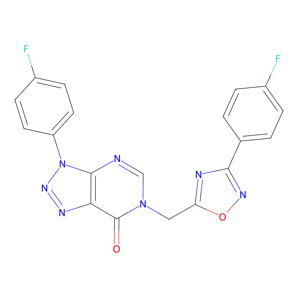 3-(4-fluorophenyl)-6-{[3-(4-fluorophenyl)-1,2,4-oxadiazol-5-yl]methyl}-3H,6H,7H-[1,2,3]triazolo[4,5-d]pyrimidin-7-one molecular structure, CAS 1040675-98-6