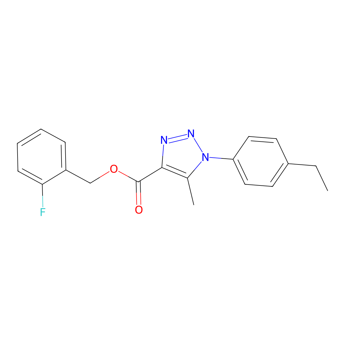 (2-fluorophenyl)methyl 1-(4-ethylphenyl)-5-methyl-1H-1,2,3-triazole-4-carboxylate molecular structure, CAS 1040676-21-8