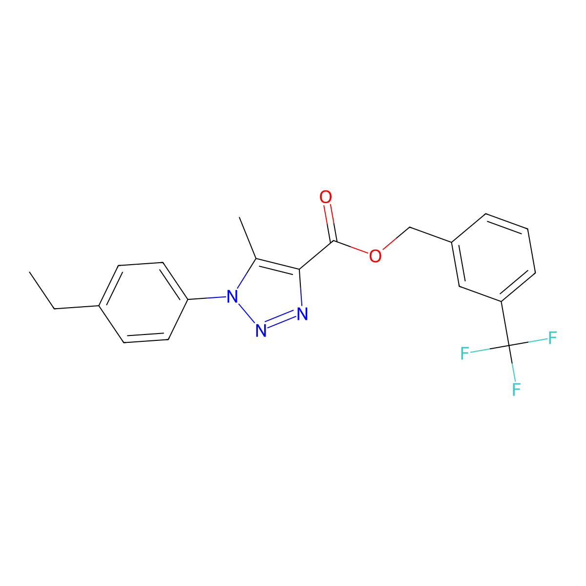 [3-(trifluoromethyl)phenyl]methyl 1-(4-ethylphenyl)-5-methyl-1H-1,2,3-triazole-4-carboxylate molecular structure, CAS 1040676-28-5