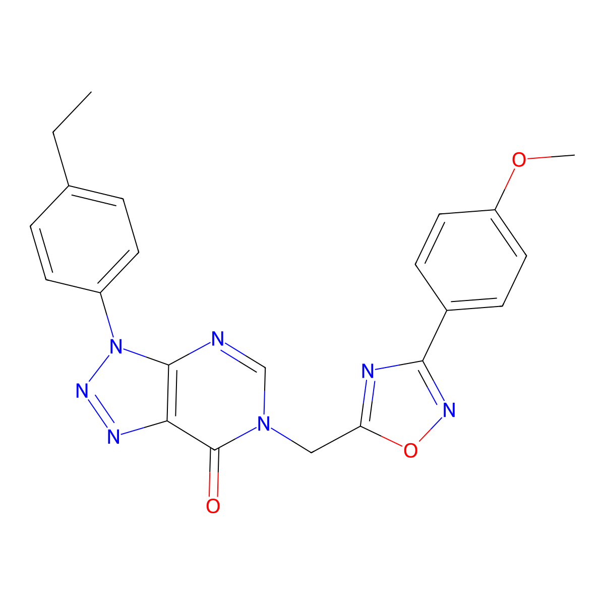 3-(4-ethylphenyl)-6-{[3-(4-methoxyphenyl)-1,2,4-oxadiazol-5-yl]methyl}-3H,6H,7H-[1,2,3]triazolo[4,5-d]pyrimidin-7-one molecular structure, CAS 1040676-33-2
