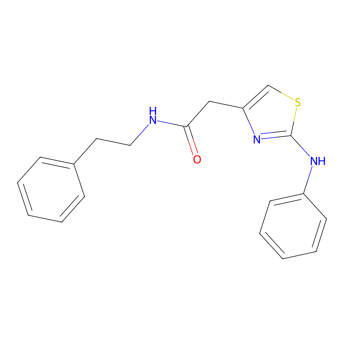 2-[2-(phenylamino)-1,3-thiazol-4-yl]-N-(2-phenylethyl)acetamide molecular structure, CAS 1040676-45-6