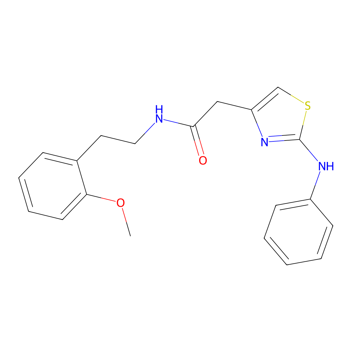 N-[2-(2-methoxyphenyl)ethyl]-2-[2-(phenylamino)-1,3-thiazol-4-yl]acetamide molecular structure, CAS 1040676-51-4