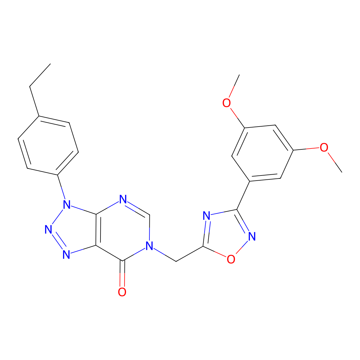 6-{[3-(3,5-dimethoxyphenyl)-1,2,4-oxadiazol-5-yl]methyl}-3-(4-ethylphenyl)-3H,6H,7H-[1,2,3]triazolo[4,5-d]pyrimidin-7-one molecular structure, CAS 1040676-52-5