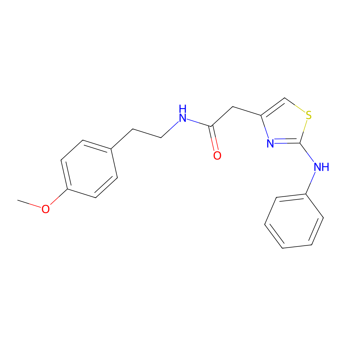 N-[2-(4-methoxyphenyl)ethyl]-2-[2-(phenylamino)-1,3-thiazol-4-yl]acetamide molecular structure, CAS 1040676-57-0