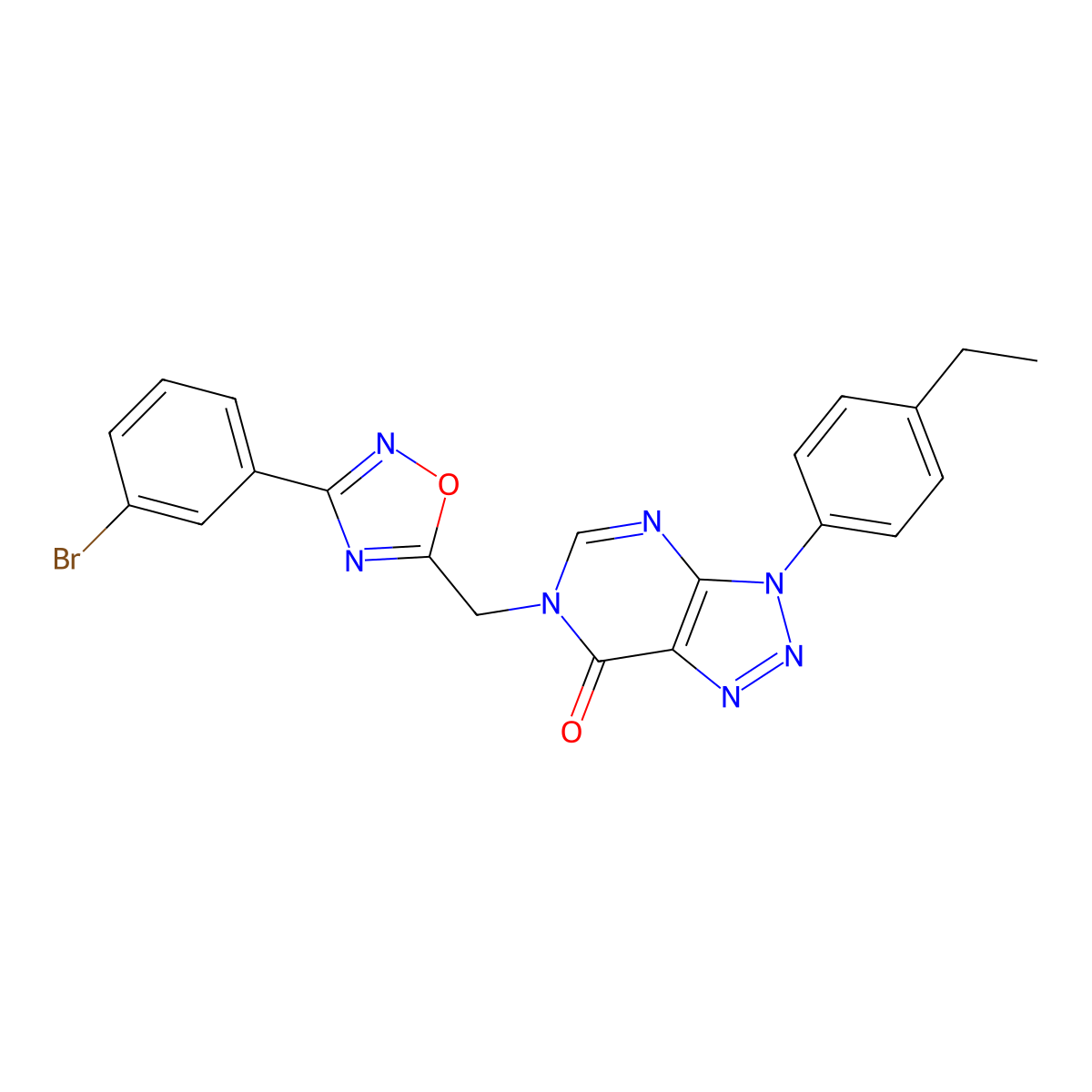 6-{[3-(3-bromophenyl)-1,2,4-oxadiazol-5-yl]methyl}-3-(4-ethylphenyl)-3,6-dihydro-7H-[1,2,3]triazolo[4,5-d]pyrimidin-7-one molecular structure, CAS 1040676-58-1