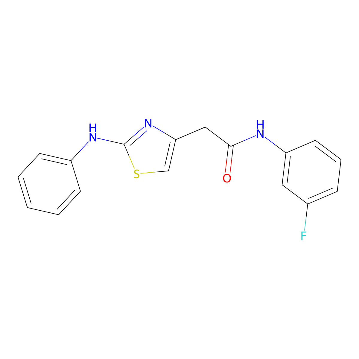 N-(3-fluorophenyl)-2-[2-(phenylamino)-1,3-thiazol-4-yl]acetamide molecular structure, CAS 1040676-63-8