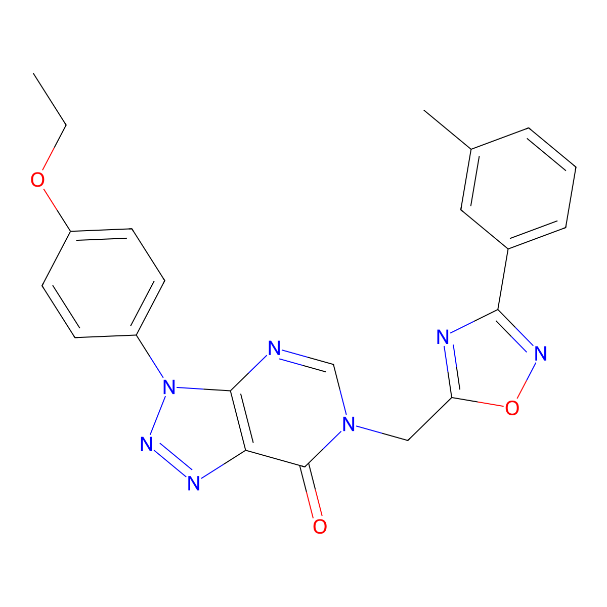 3-(4-ethoxyphenyl)-6-{[3-(3-methylphenyl)-1,2,4-oxadiazol-5-yl]methyl}-3H,6H,7H-[1,2,3]triazolo[4,5-d]pyrimidin-7-one molecular structure, CAS 1040676-64-9