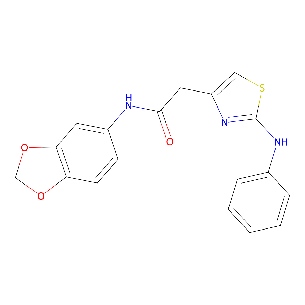 N-(2H-1,3-benzodioxol-5-yl)-2-[2-(phenylamino)-1,3-thiazol-4-yl]acetamide molecular structure, CAS 1040676-75-2