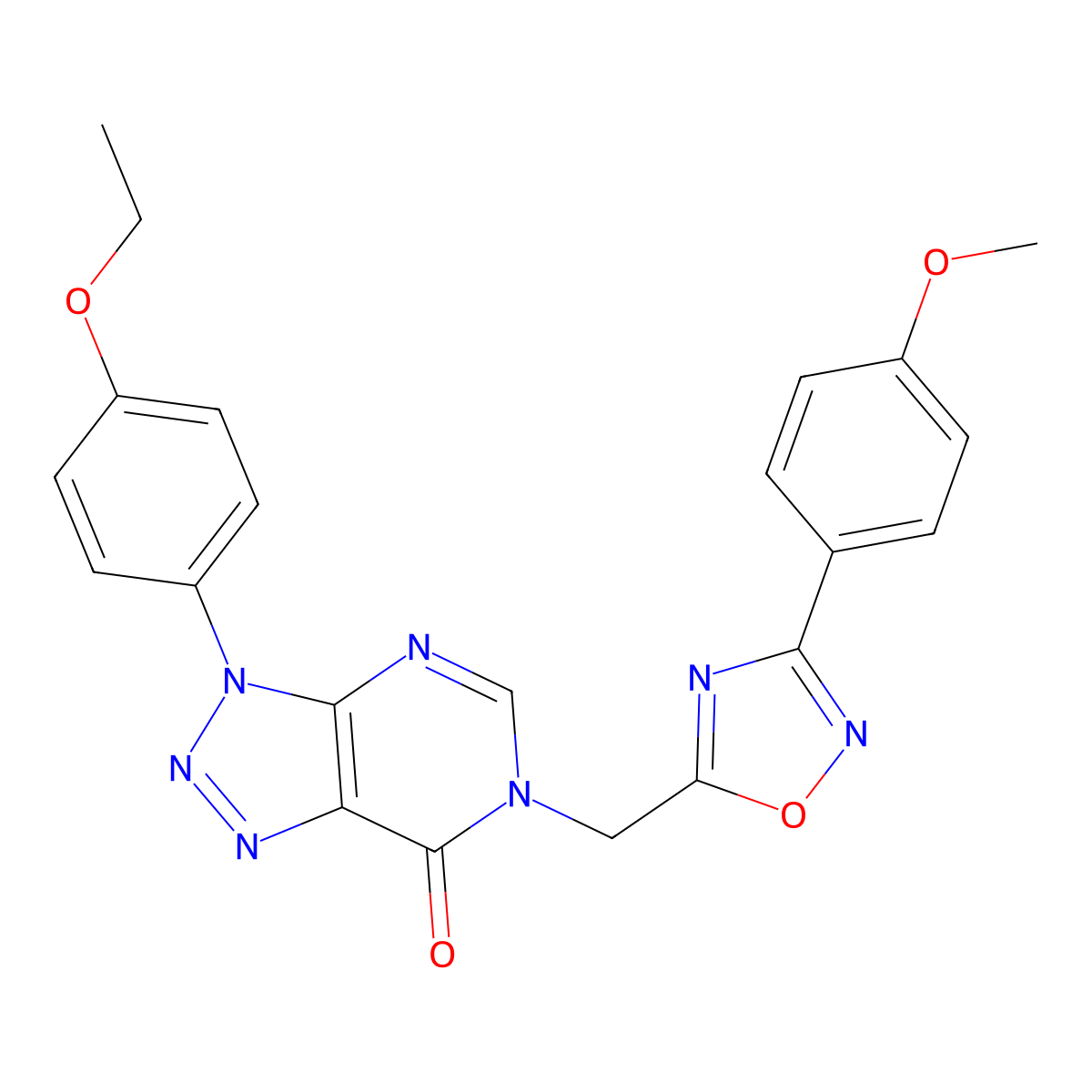 3-(4-ethoxyphenyl)-6-{[3-(4-methoxyphenyl)-1,2,4-oxadiazol-5-yl]methyl}-3,6-dihydro-7H-[1,2,3]triazolo[4,5-d]pyrimidin-7-one molecular structure, CAS 1040676-76-3