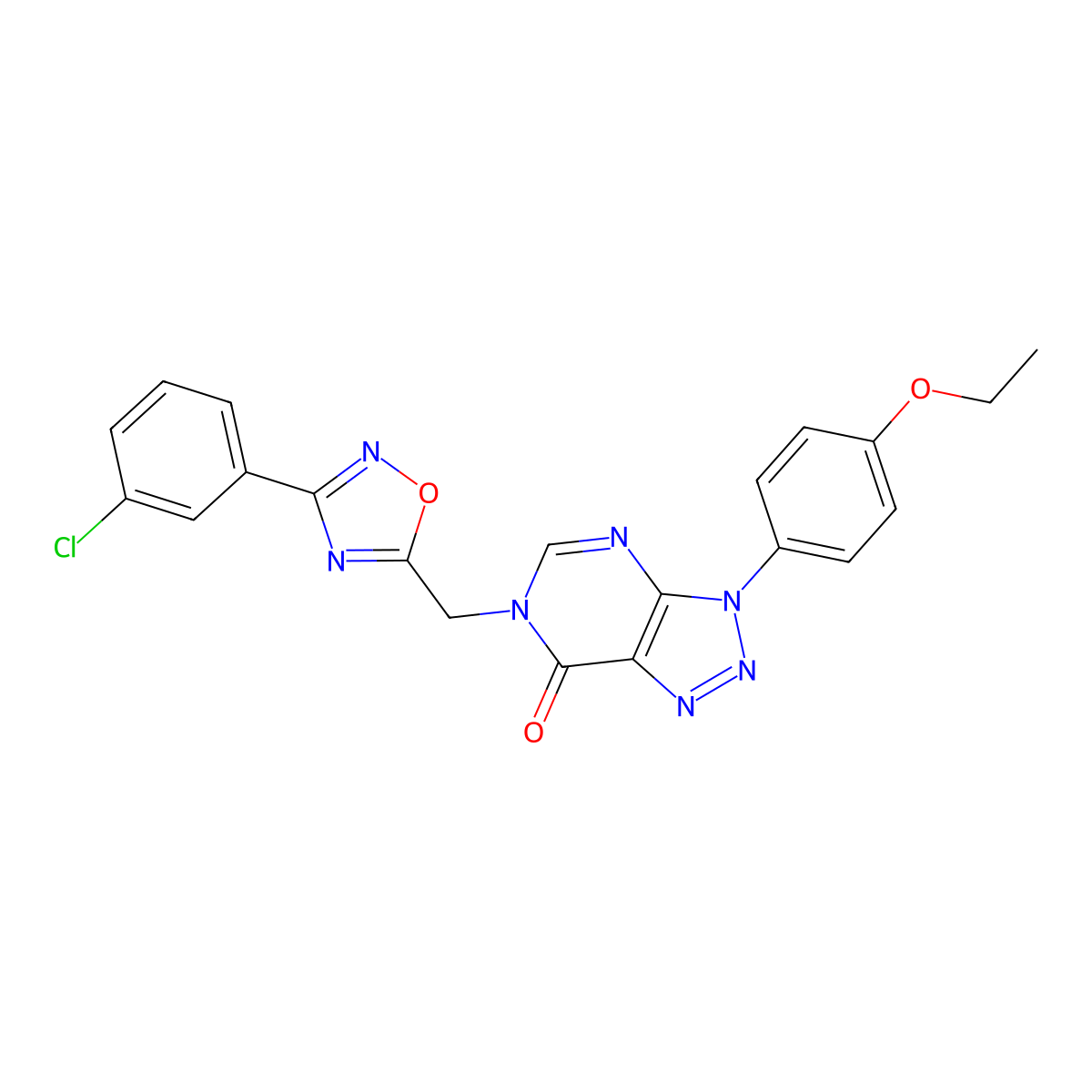 6-{[3-(3-chlorophenyl)-1,2,4-oxadiazol-5-yl]methyl}-3-(4-ethoxyphenyl)-3H,6H,7H-[1,2,3]triazolo[4,5-d]pyrimidin-7-one molecular structure, CAS 1040676-88-7